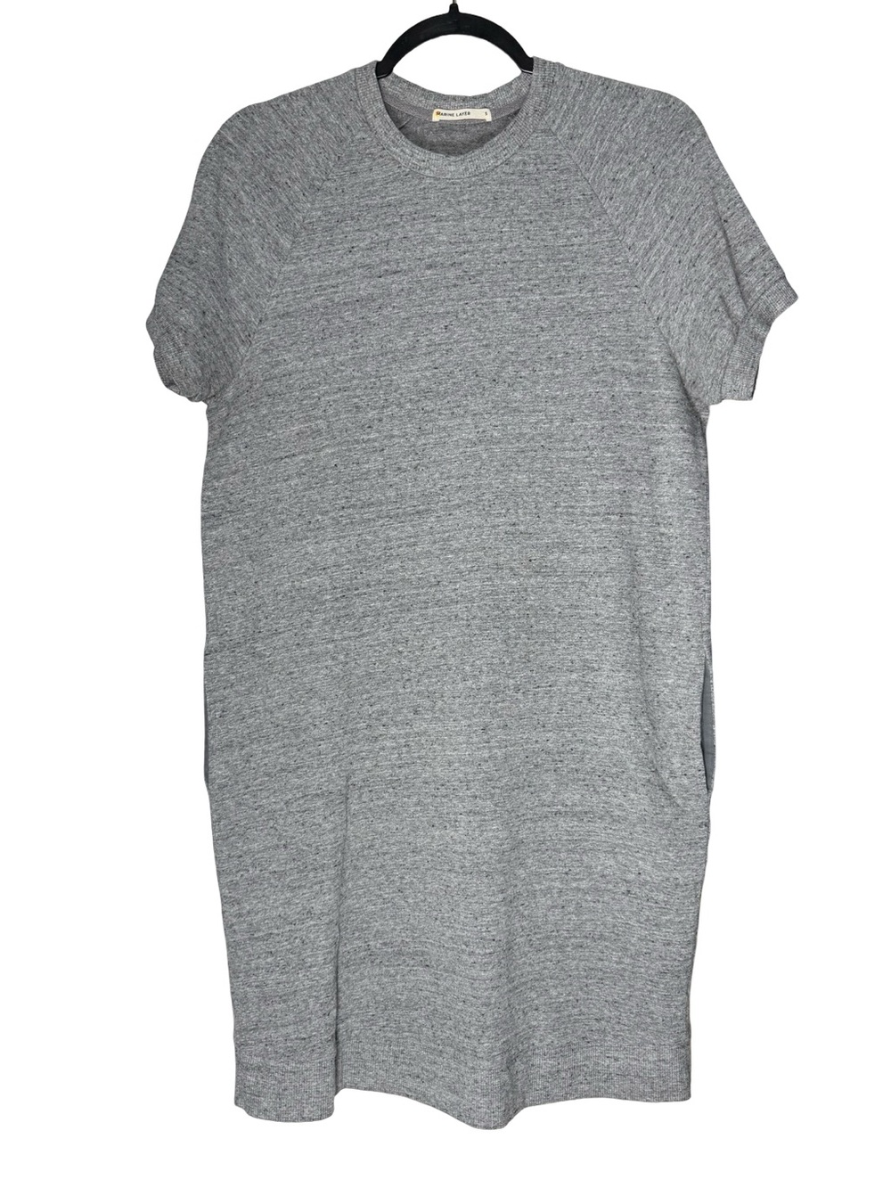 Marine Layer Gray Knit T Shirt Dress Womens Sz Small Casual Minimalist Pockets